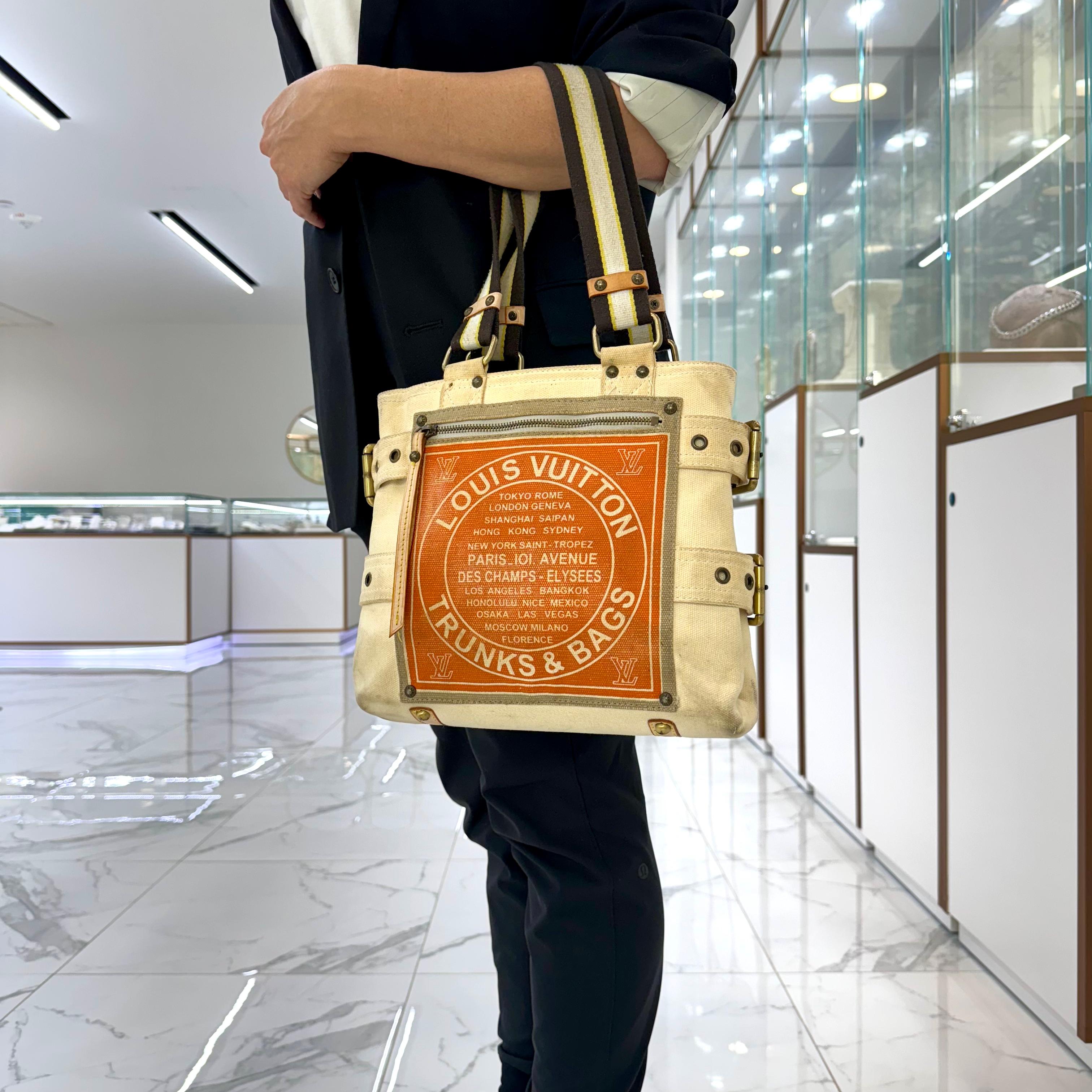 Vintage Louis Vuitton Limited Edition Toile Globe Shopper Tote Bag For Sale 8