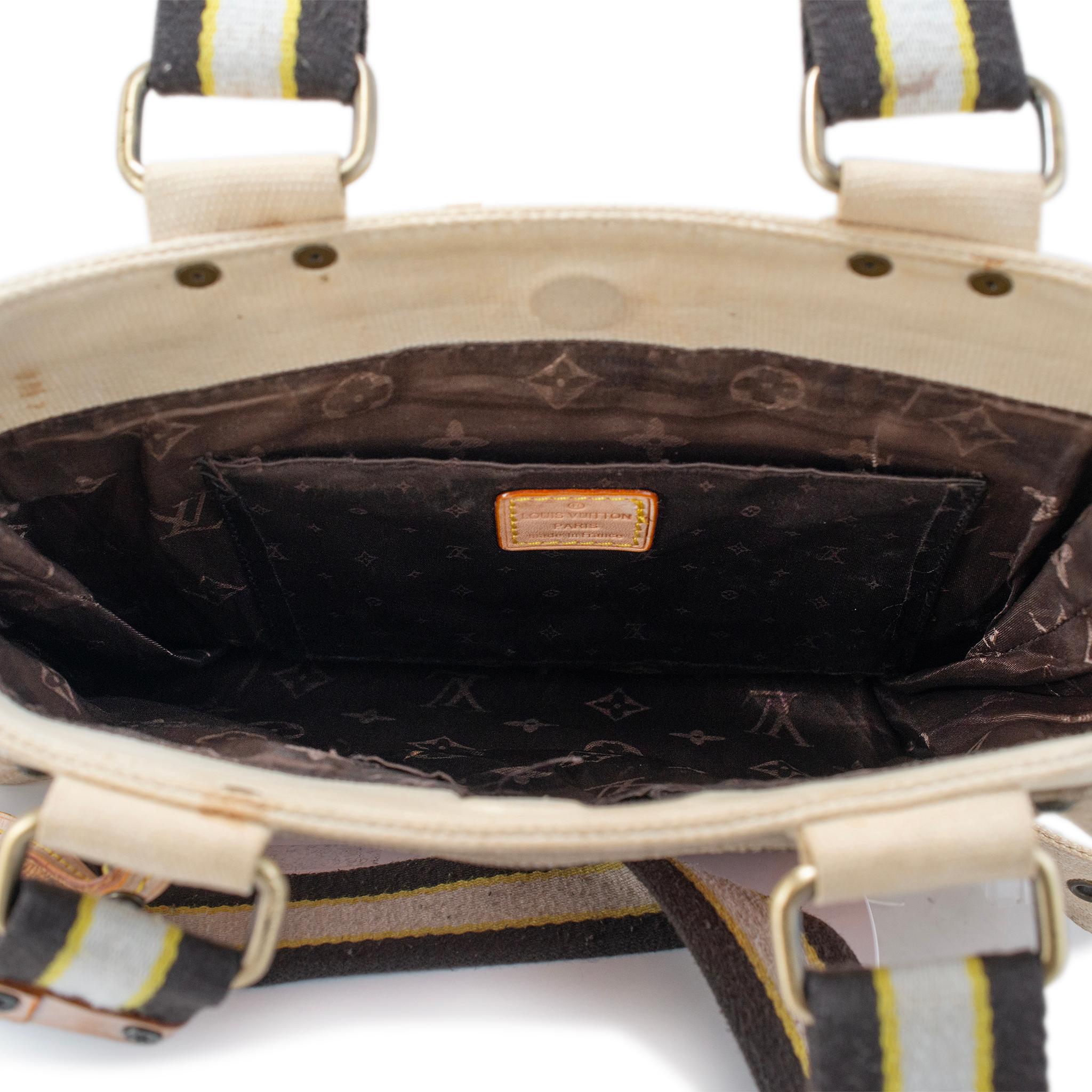 Beige Vintage Louis Vuitton Limited Edition Toile Globe Shopper Tote Bag For Sale