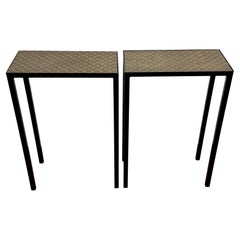 Mesa consola vintage Louis Vuitton LV de lona y hierro forjado, 2ª disponible