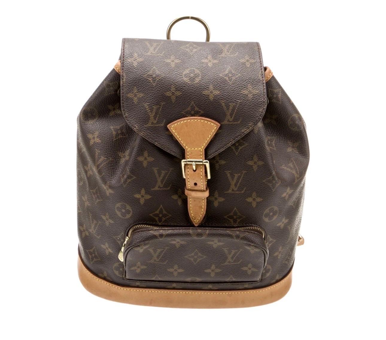 Brown Vintage Louis Vuitton LV Monogram Montsouris MM Vintage Back Pack