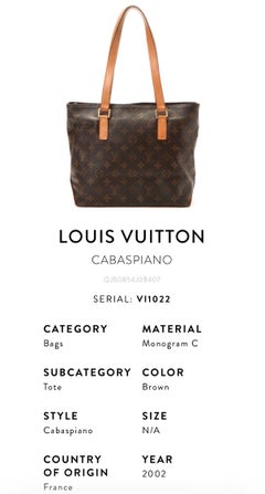 Vintage Louis Vuitton Monogram Canvas 2002 Cabas Piano Tote Bag