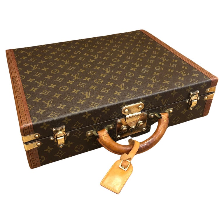 French Louis Vuitton Leather Traveling Attache Suitcase Case