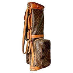 Vintage Louis Vuitton Monogram Canvas & Leather Golf Bag Caddy 1970s