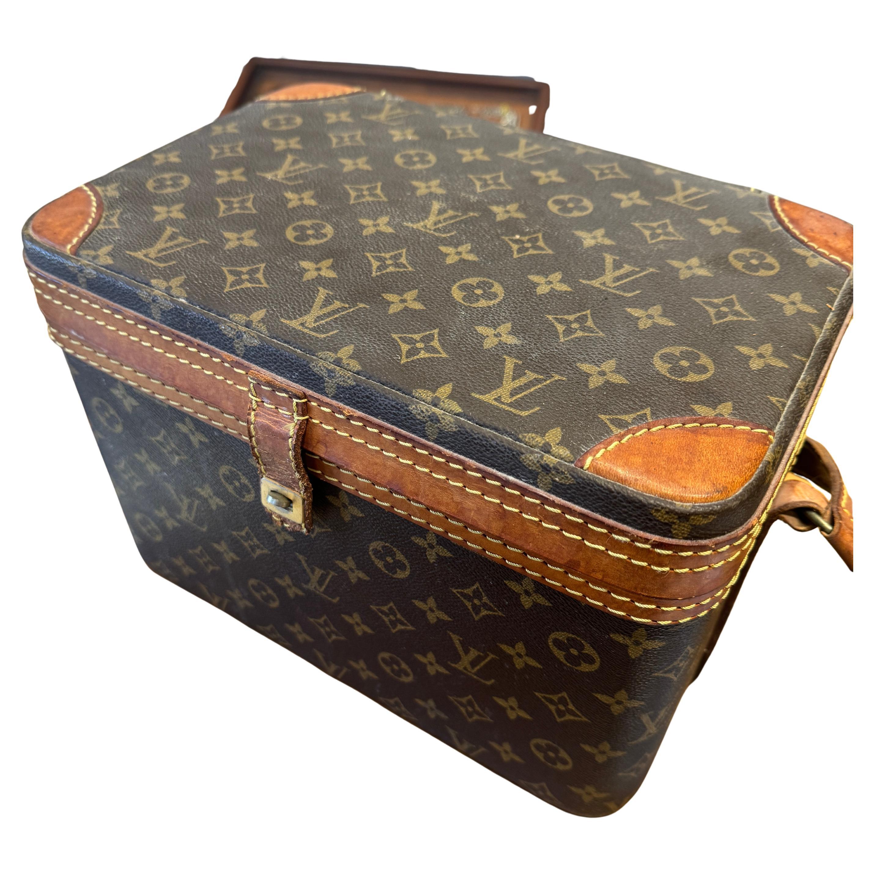 Vintage Louis Vuitton Monogram Hard-Sided Vanity Case — Leather Trim, Iconic Tru