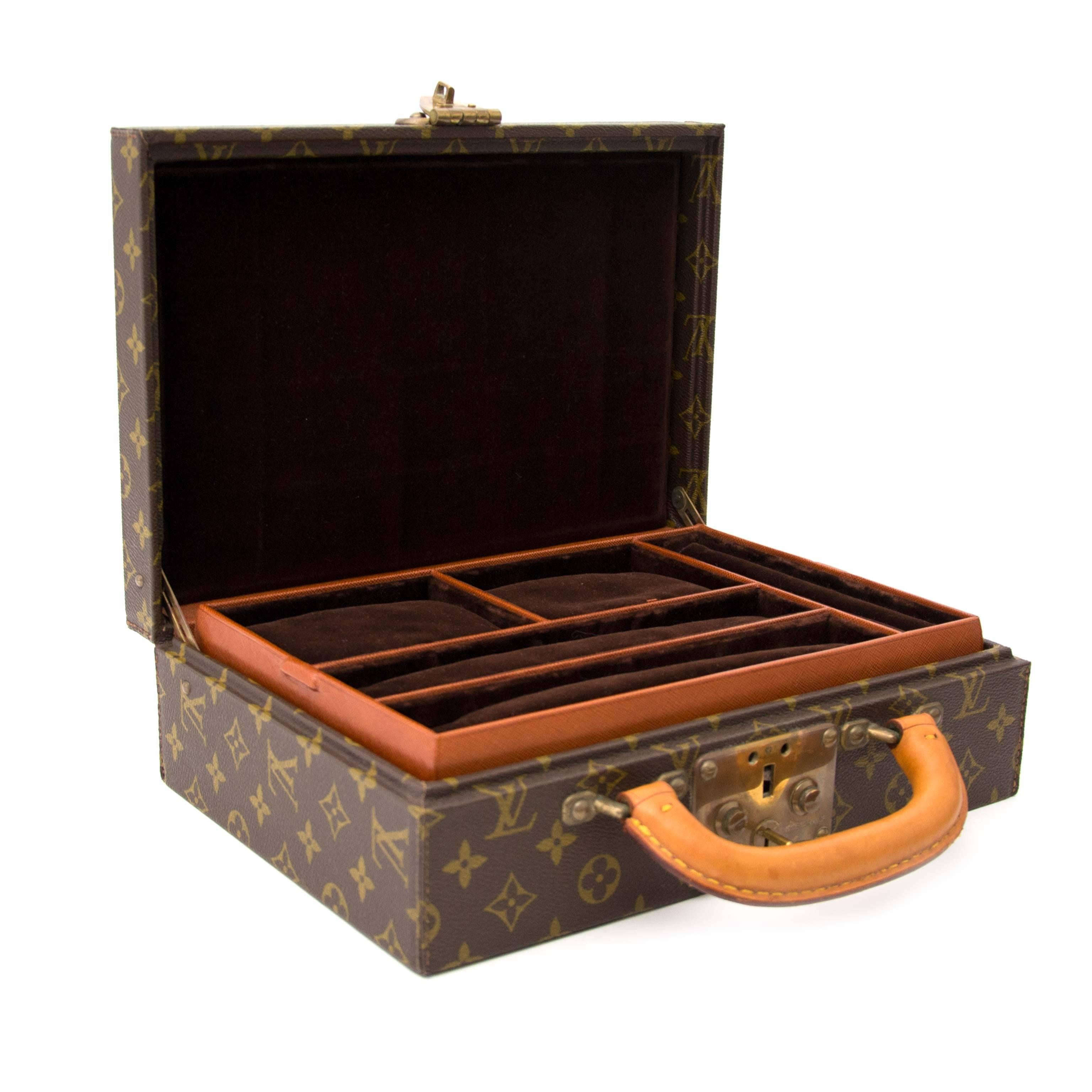 Women's or Men's Vintage Louis Vuitton Monogram Jewellery Case Trunk M47140 
