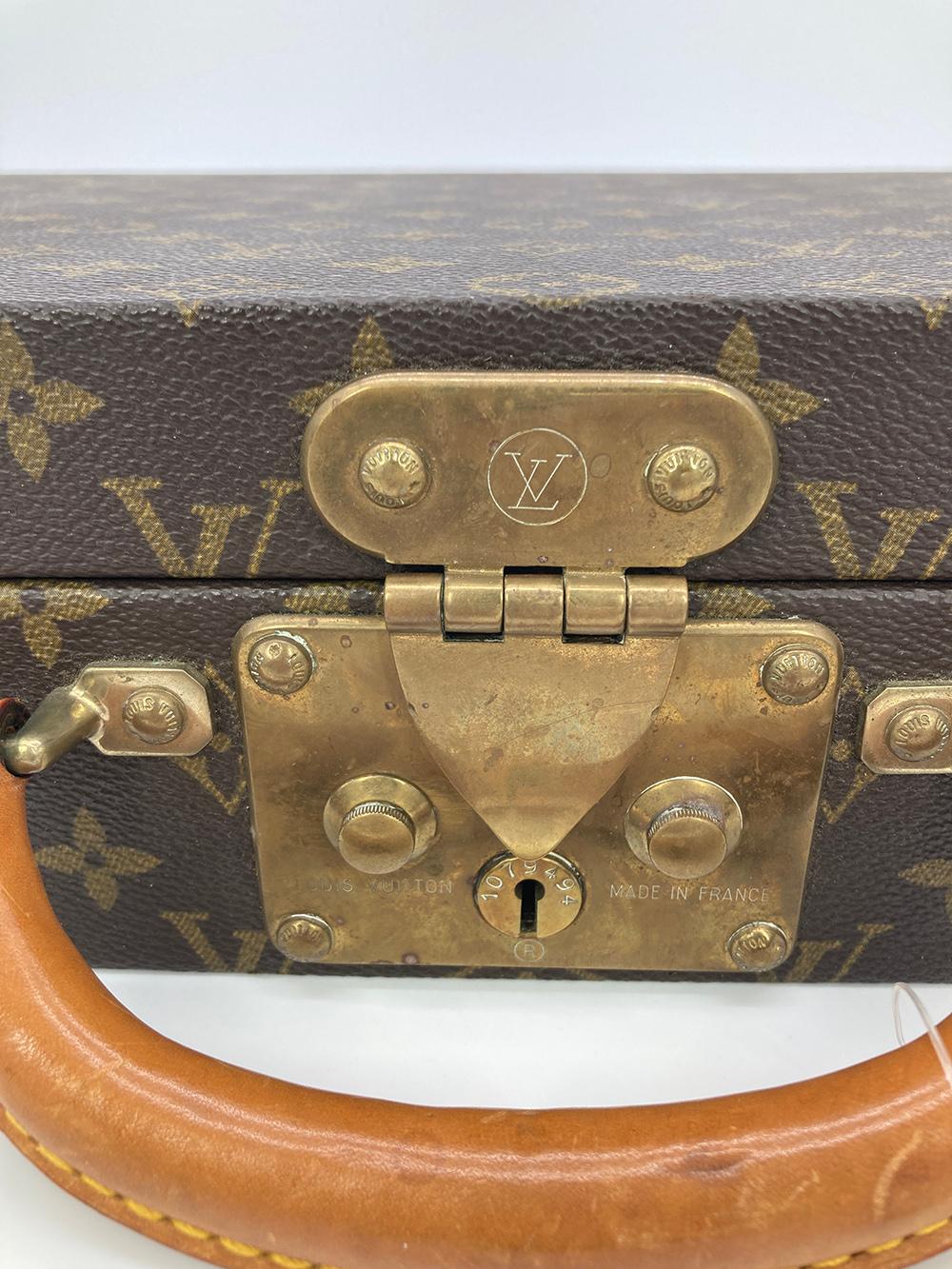 Women's or Men's Vintage Louis Vuitton Monogram Jewelry Case c1970s For Sale