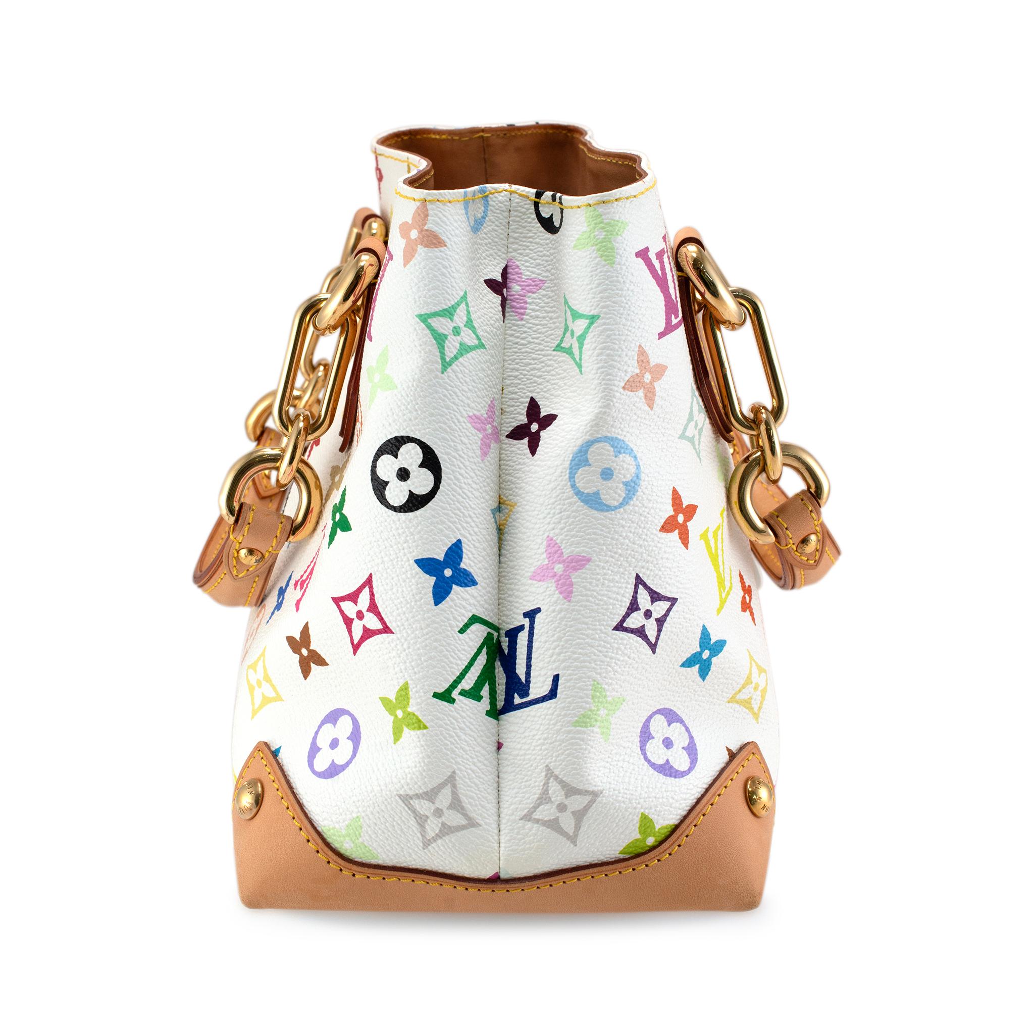 Vintage Louis Vuitton Monogram Multicolore Audra M40047 White Handbag In Excellent Condition For Sale In Houston, US