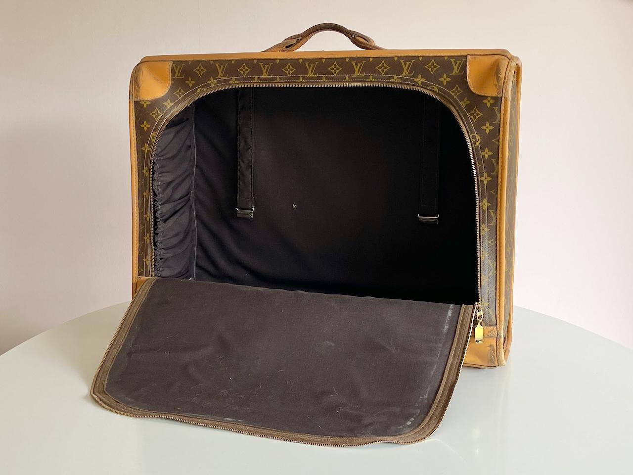 German Vintage Louis Vuitton Monogram Overnight Case Trunk Luggage, circa 1980 For Sale