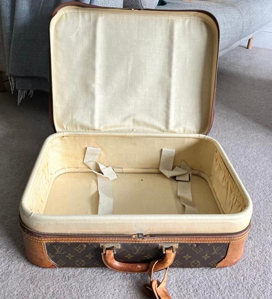 French Vintage Louis Vuitton monogram Stratos suitcase For Sale