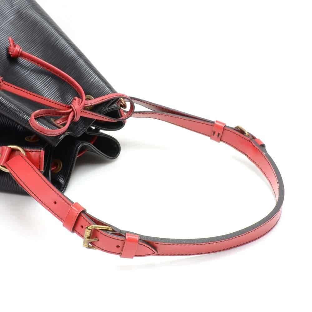 Vintage Louis Vuitton Noe Large Red Black Vio Epi Leather Shoulder Bag 1