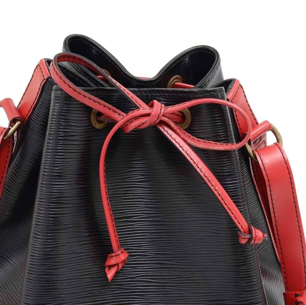 Vintage Louis Vuitton Noe Large Red Black Vio Epi Leather Shoulder Bag 4