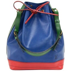 Vintage Louis Vuitton Noe Large Tricolor Blue Green & Red Leather Shoulder Bag