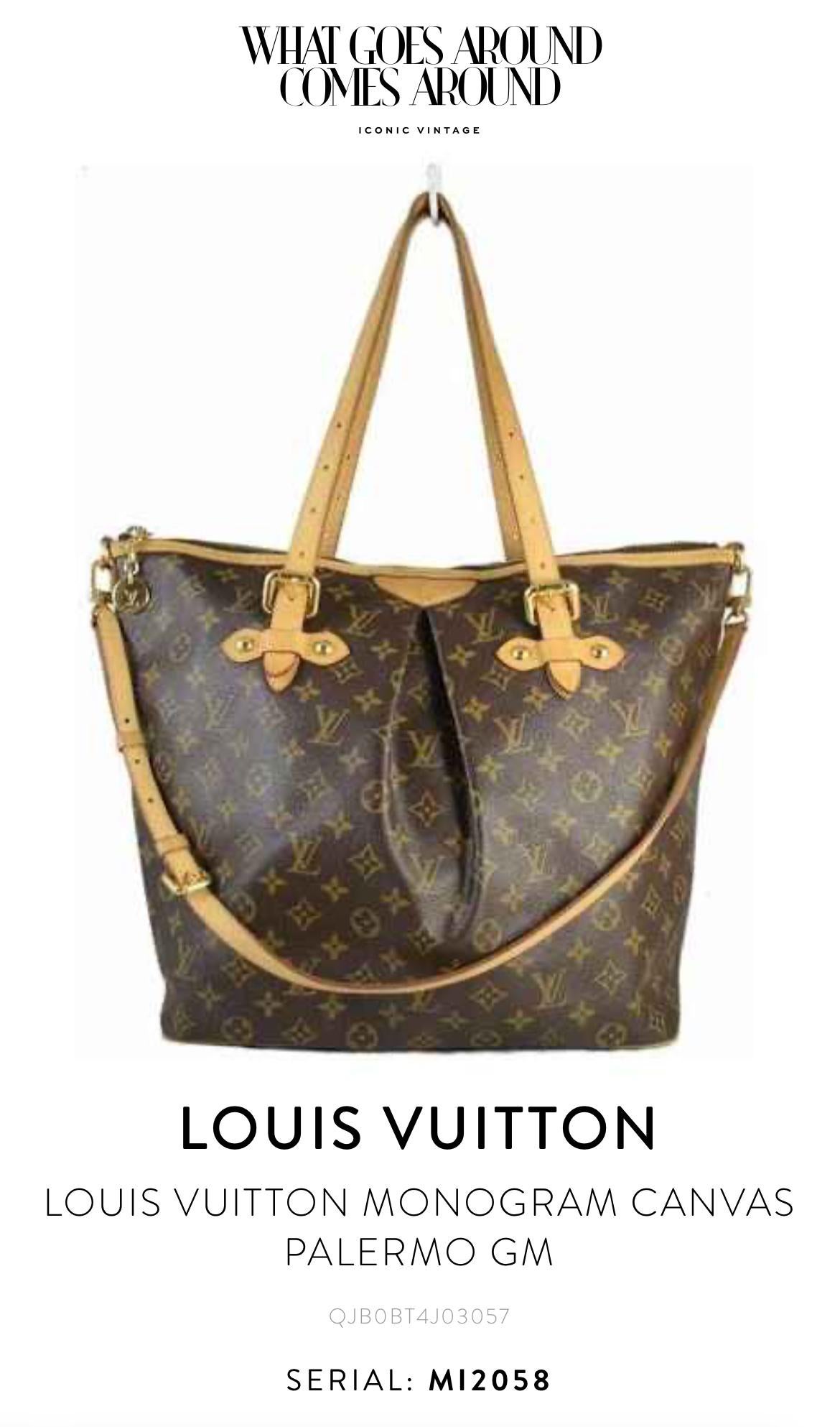 Vintage Louis Vuitton Palermo GM Tote Monogram Canvas Vachetta Leather 2008 In Good Condition For Sale In Rochester, NY