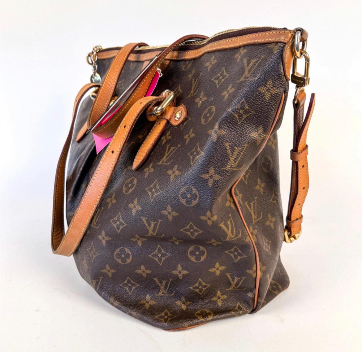 Contemporary Vintage Louis Vuitton Palermo GM Tote Monogram Canvas Vachetta Leather 2008 For Sale