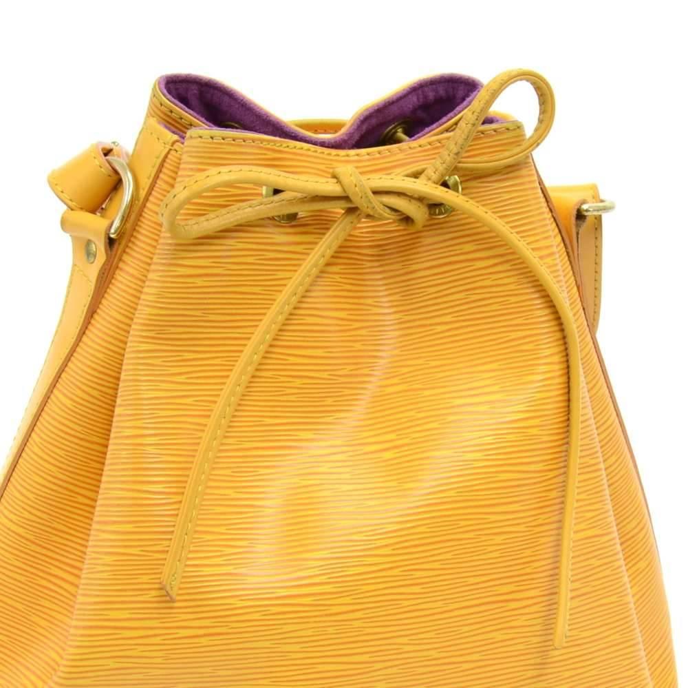 Vintage Louis Vuitton Petit Noe Yellow Epi Leather Shoulder Bag  3