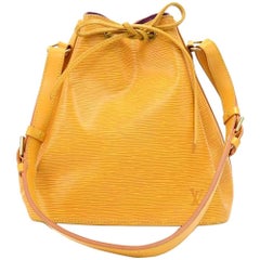 Vintage Louis Vuitton Petit Noe Yellow Epi Leather Shoulder Bag