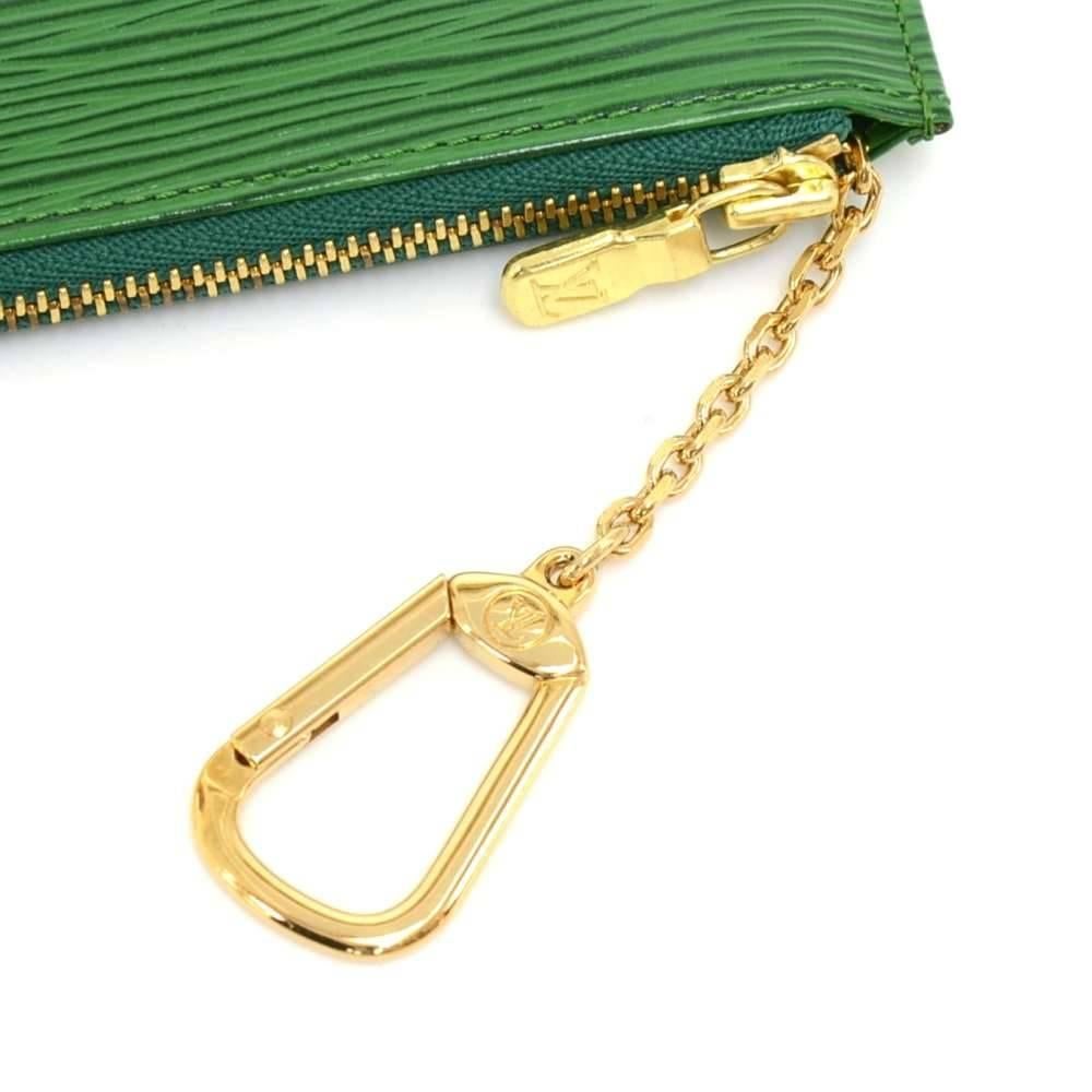 Gray Louis Vuitton Vintage Pochette Cles Key Green Epi Leather Coin Case / Key Chain