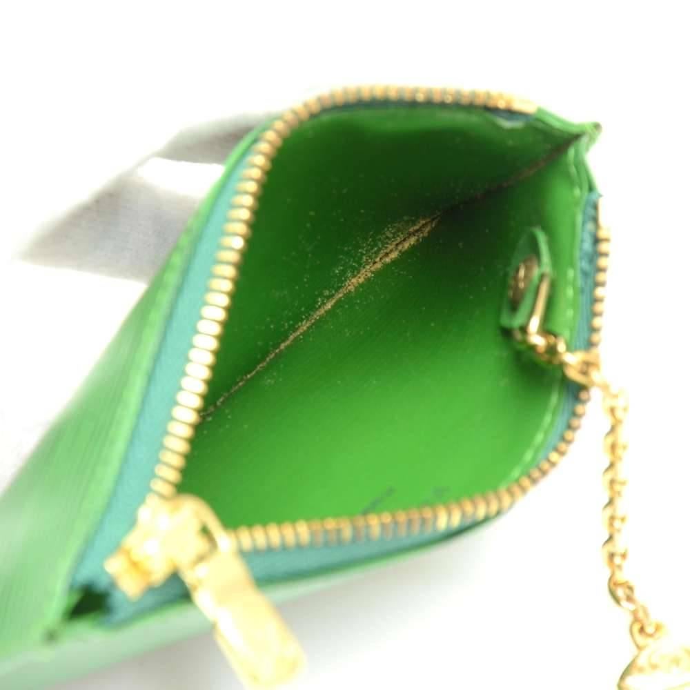 Louis Vuitton Vintage Pochette Cles Key Green Epi Leather Coin Case / Key Chain 2