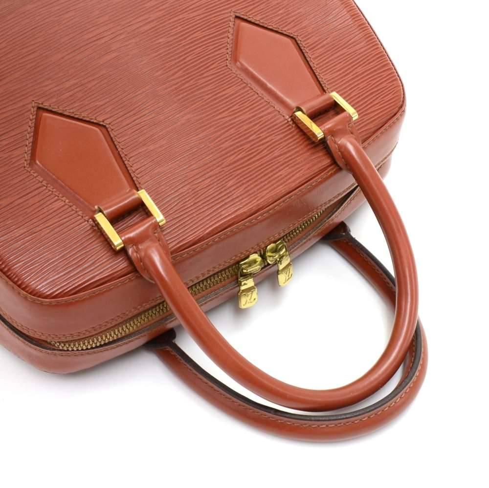 Louis Vuitton Vintage Sablon Brown Kenyan Fawn Epi Leather Hand Bag In Good Condition For Sale In Fukuoka, Kyushu