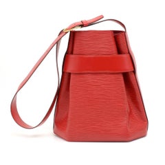 Vintage Louis Vuitton Sac Depaule PM Red Epi Leather Shoulder Bag