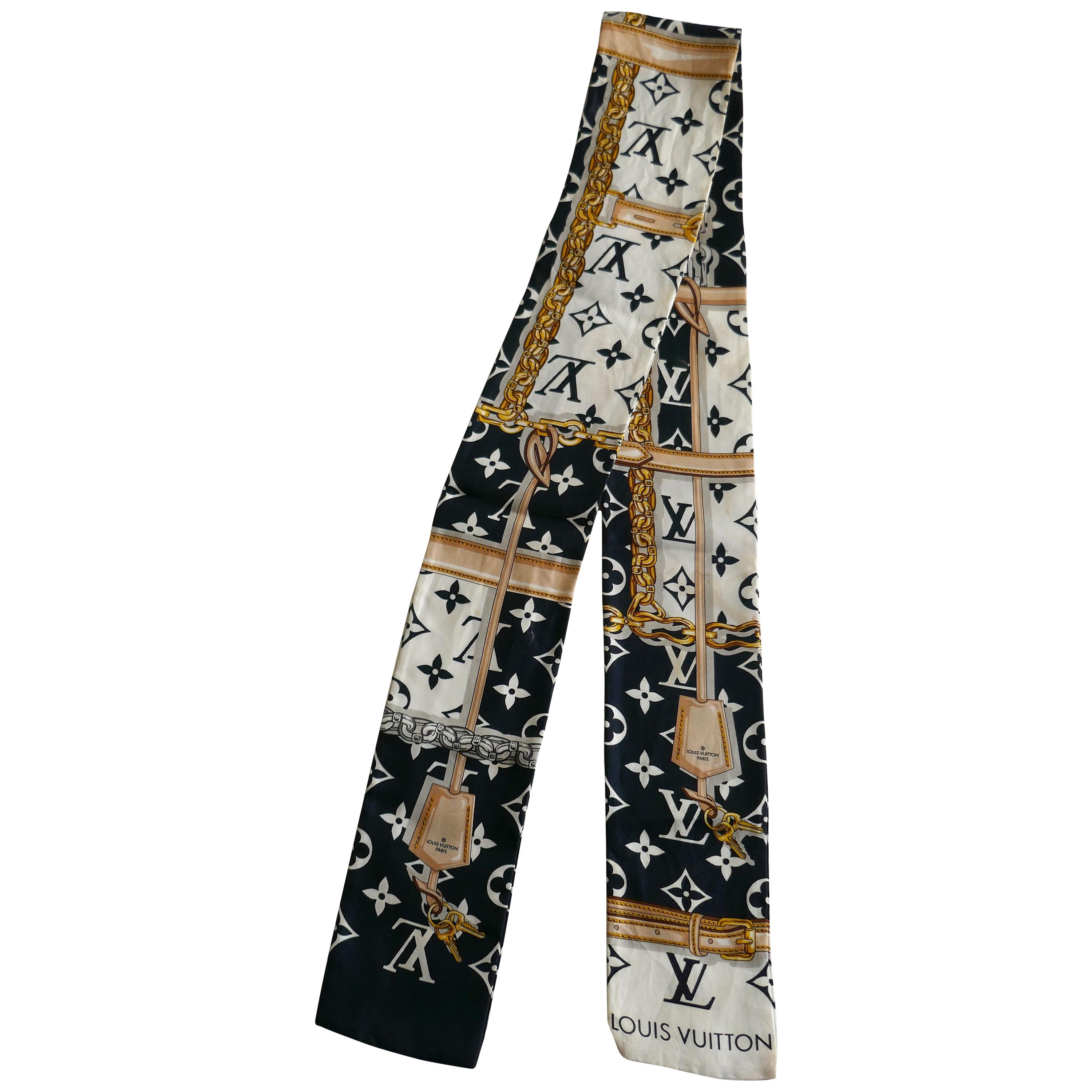 Louis Vuitton Silk Twill Monogram Confidential Bandeau Scarf