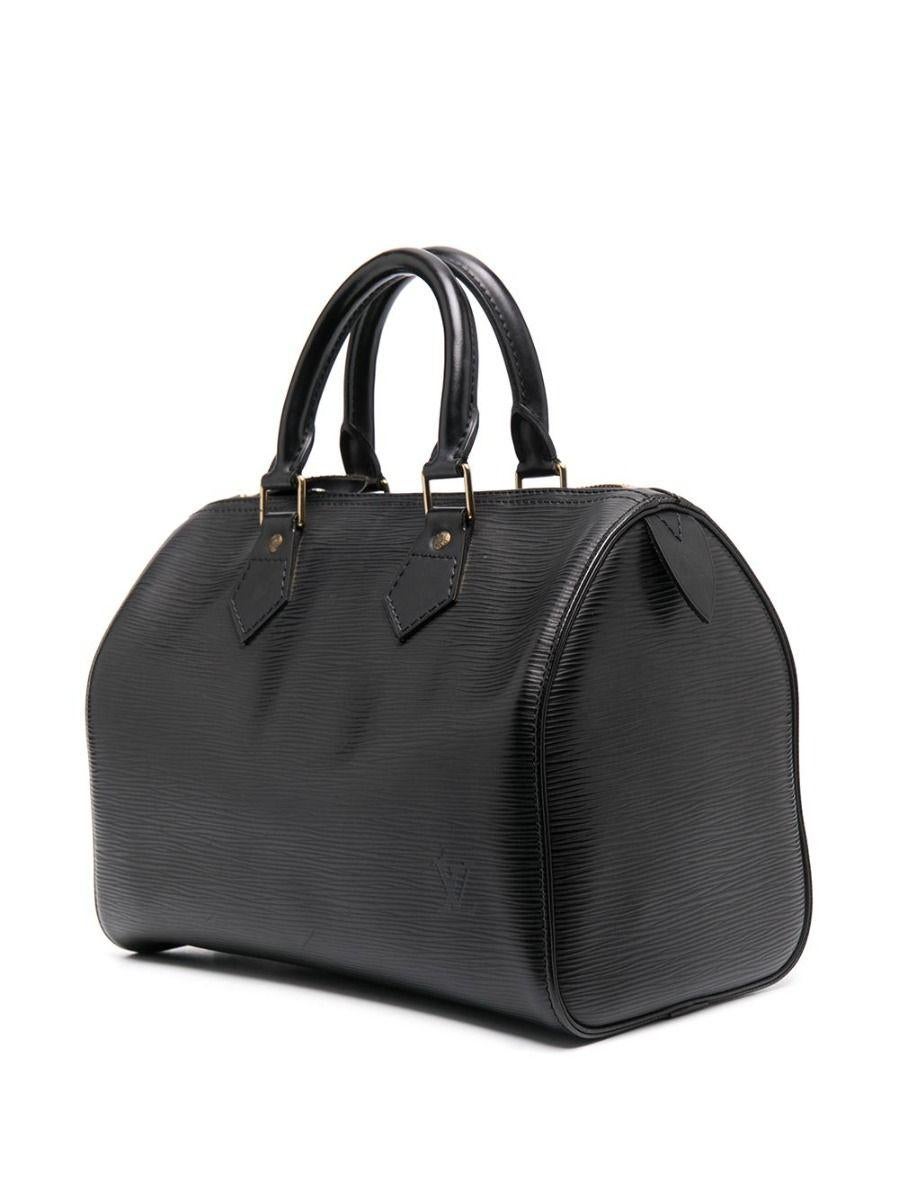 Women's Vintage Louis Vuitton Speedy 25 Black Epi Leather City Handbag