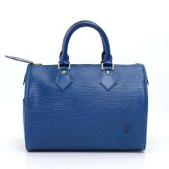 Vintage Louis Vuitton Speedy 25 Blue Epi Leather City Hand Bag