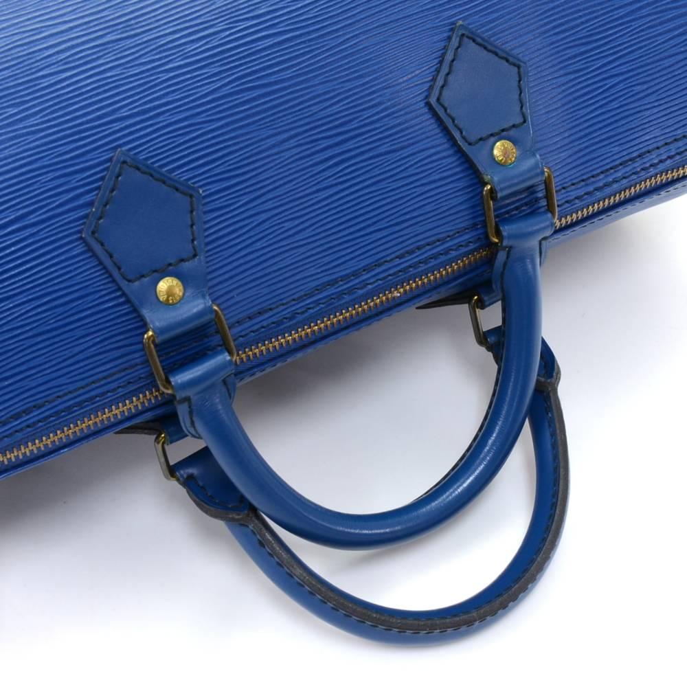 Louis Vuitton Vintage Speedy 30 Blue Epi Leather City Hand Bag  2