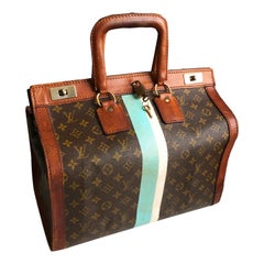 Retro Louis Vuitton Steamer Bag Carry All Monogram Canvas 1950s Doctors Bag