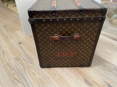 Vintage Louis Vuitton Steamer Trunk, Leather & Brass, 1930's France