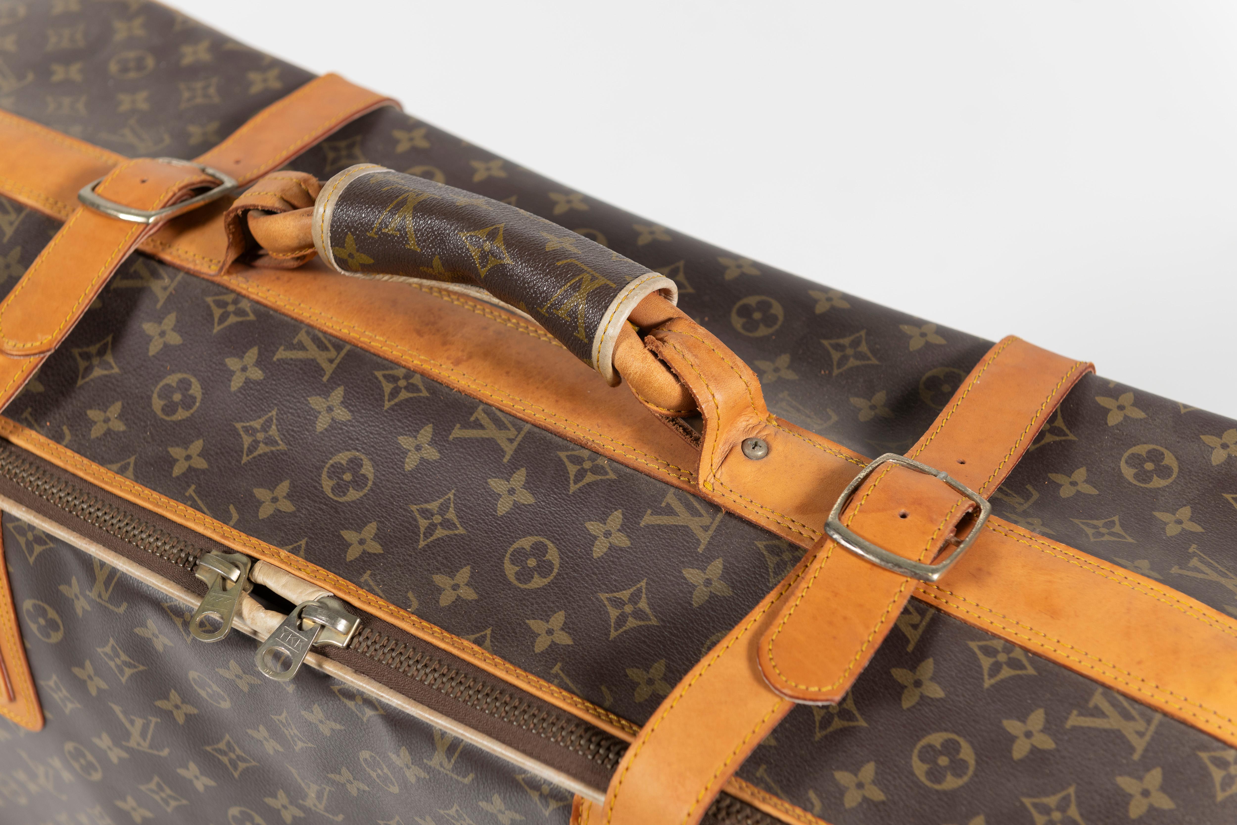 Vintage Louis Vuitton Suitcase, Monogrammed Coated Canvas, Large-Sized In Good Condition For Sale In San Francisco, CA