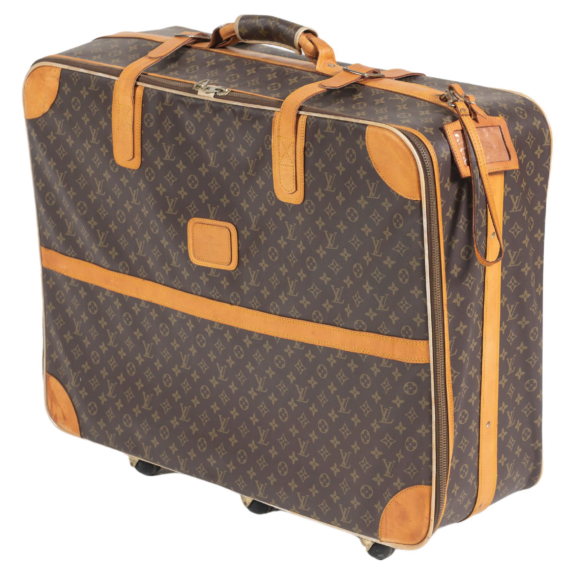 Vintage Louis Vuitton Suitcase, Monogrammed Coated Canvas, Large-Sized For Sale