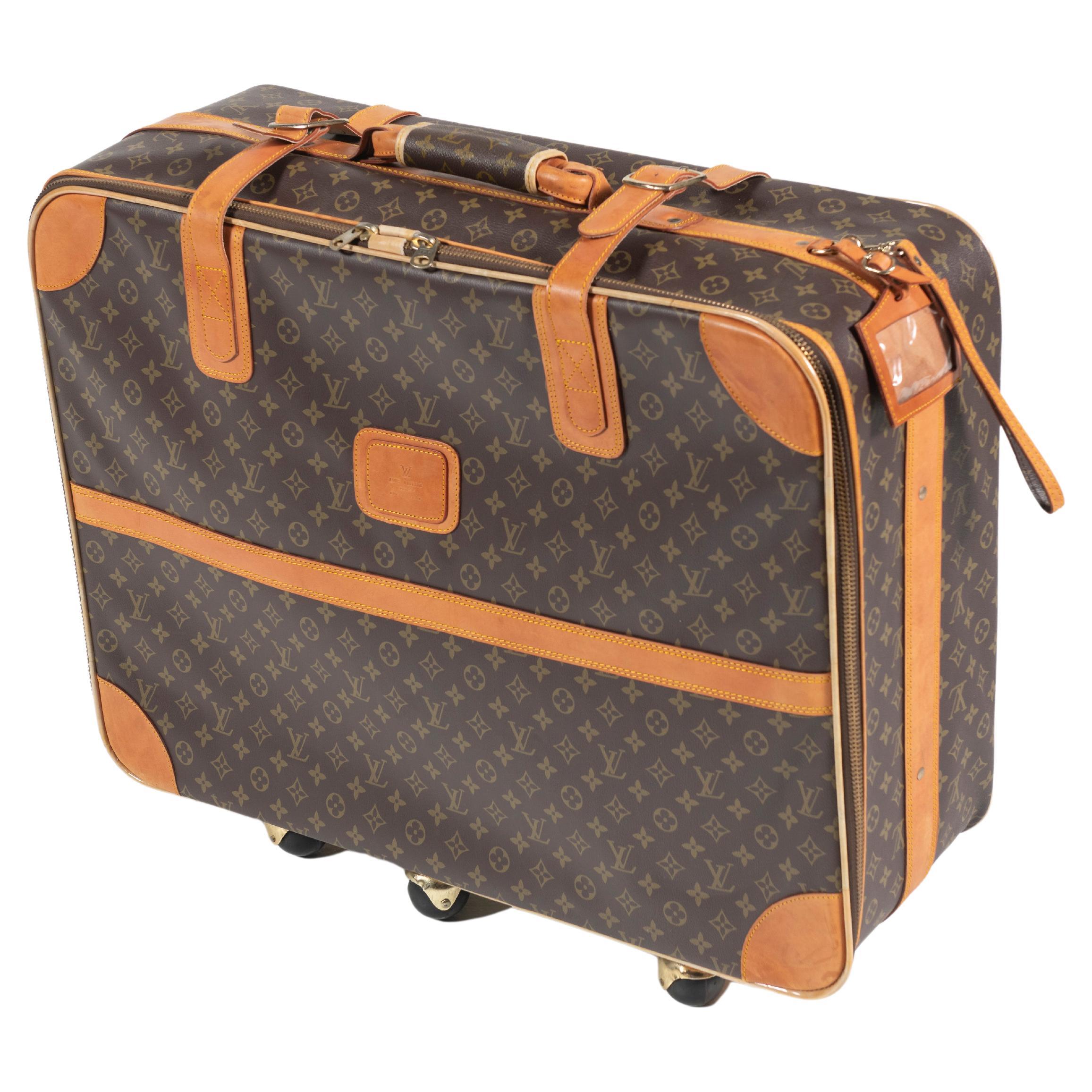 Vintage Louis Vuitton Suitcase, Monogrammed Coated Canvas, Small-Sized For Sale