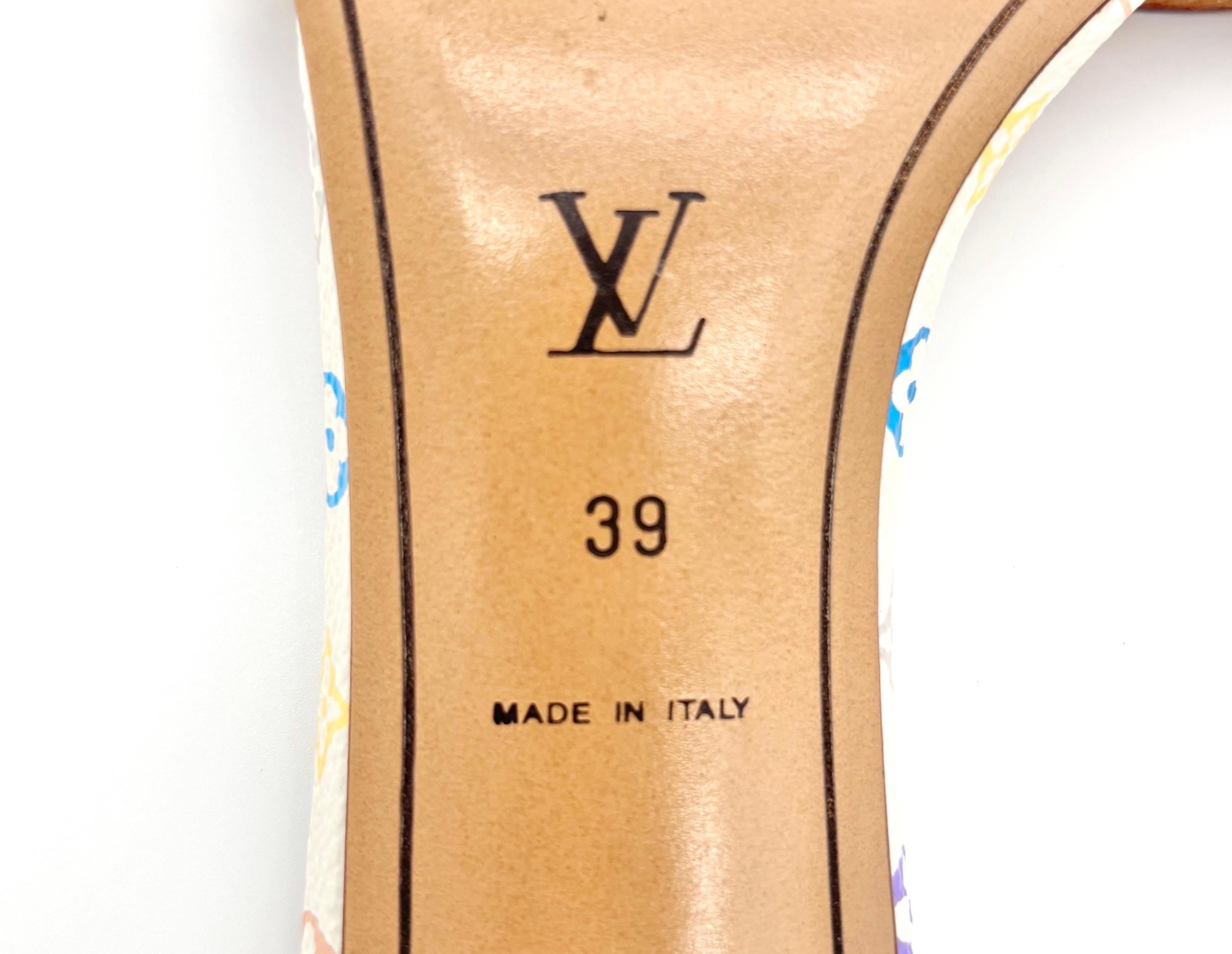 Vintage Louis Vuitton Takashi Murakami LV Monogram Kitten Heel Mules 39 2