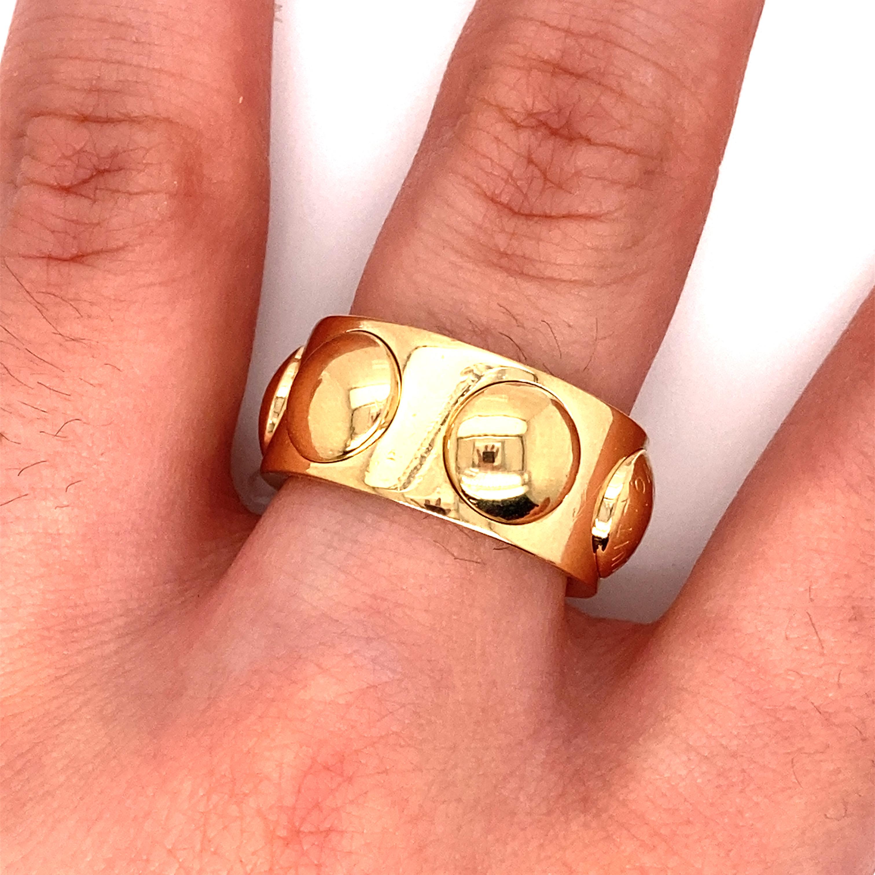 Vintage Louis Vuitton Thick Statement Gold Ring For Sale 3
