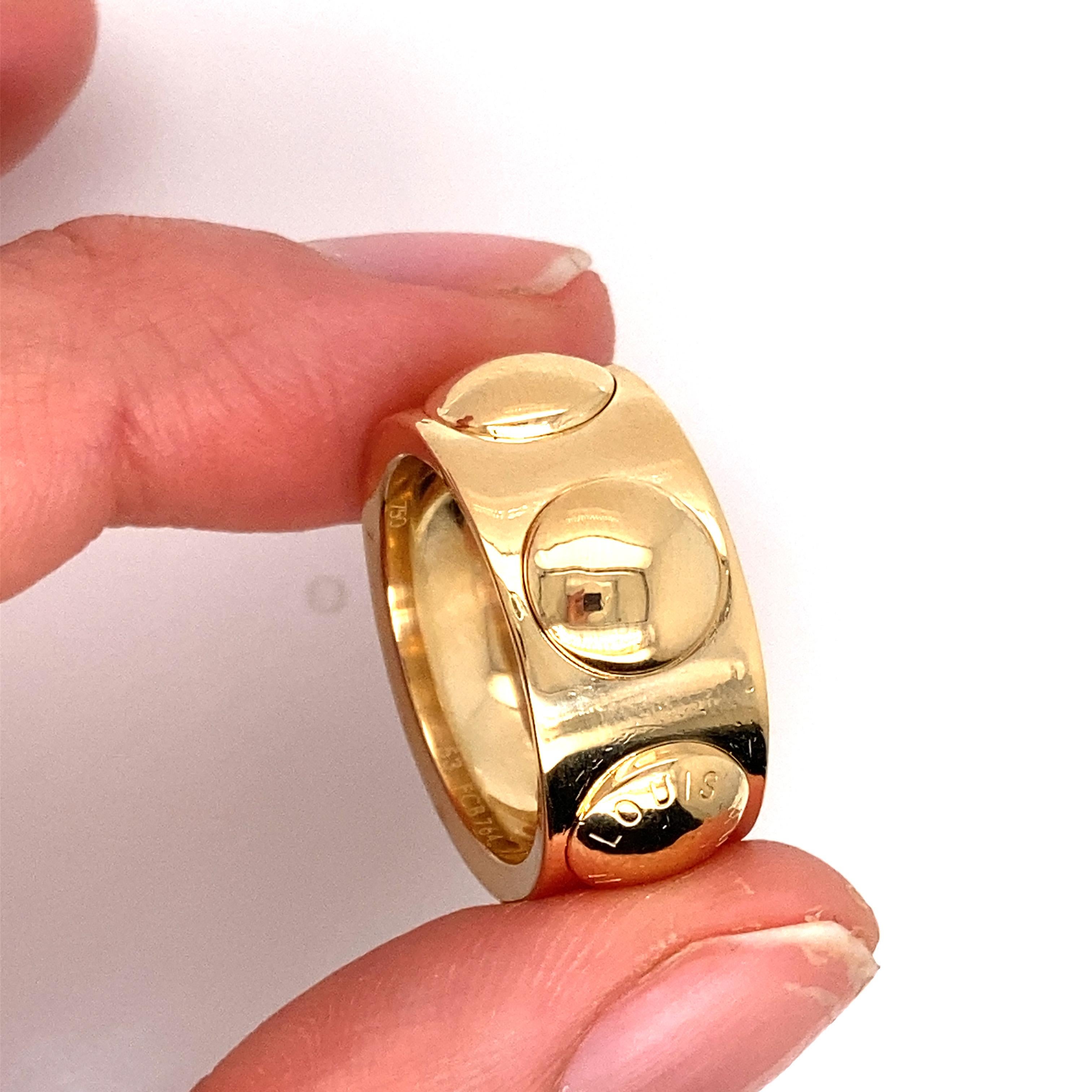 Women's Vintage Louis Vuitton Thick Statement Gold Ring For Sale