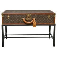 Vintage Louis Vuitton Trunk Made into Coffee Table with Custom Base