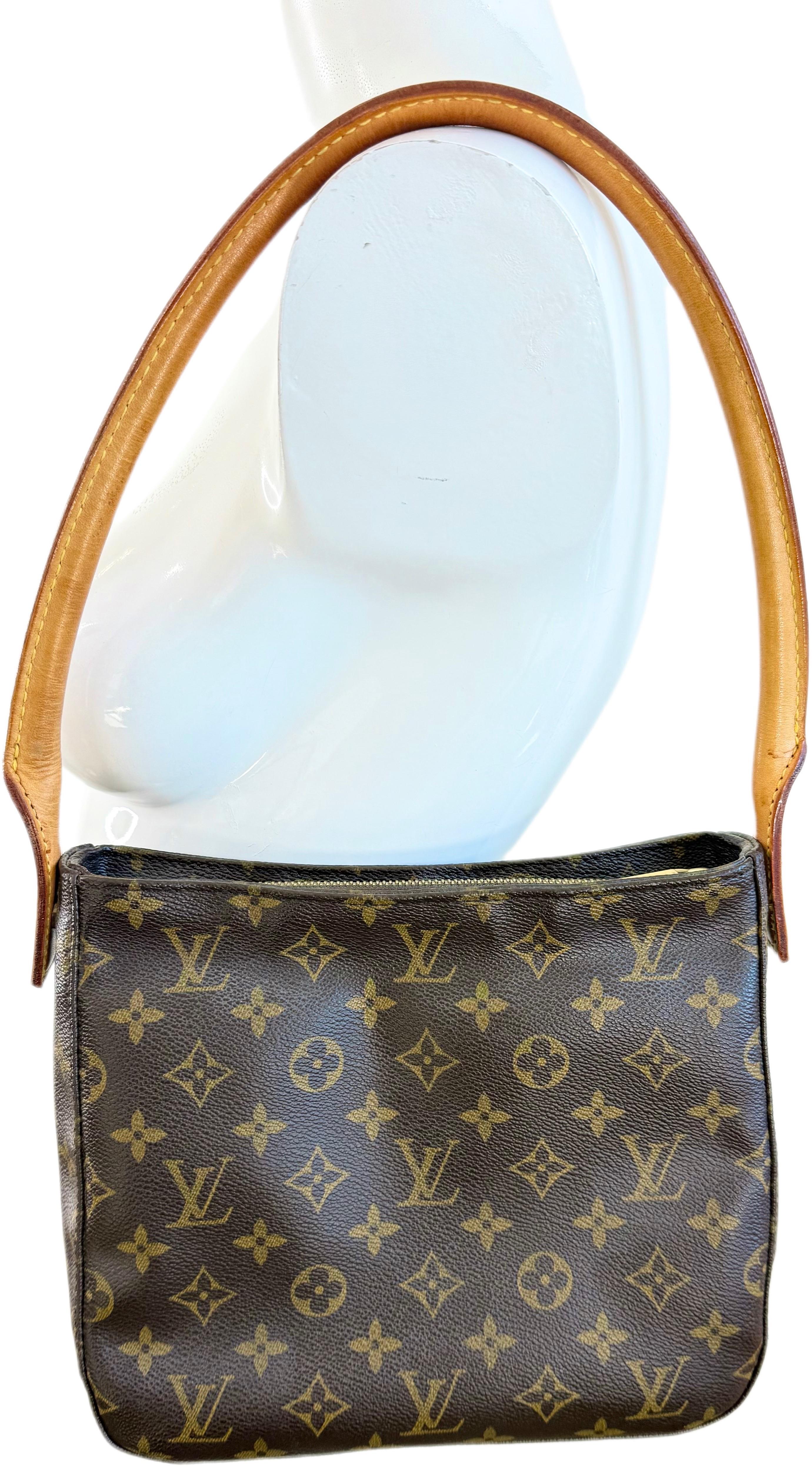 Vintage Louis Vuitton Y2K Monogram Canvas Looping PM Shoulder Bag Made in USA For Sale 5