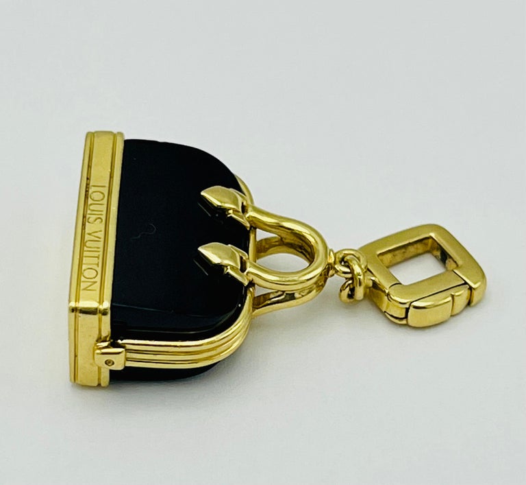 Vintage Louis Vuitton Yellow Gold and Enamel Purse Charm For Sale at  1stDibs