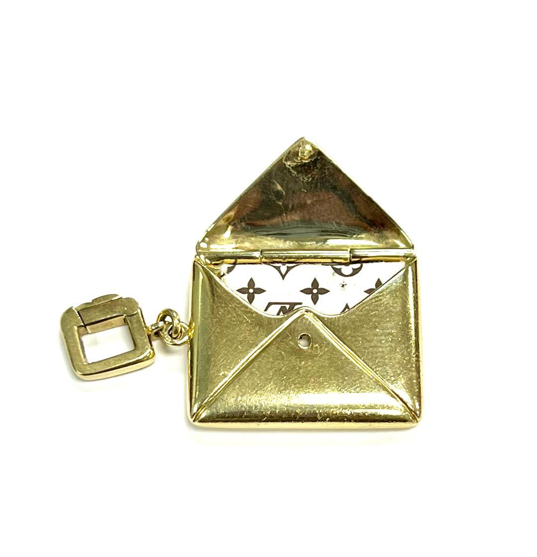 Vintage Louis Vuitton Yellow Gold Envelope Charm  In Excellent Condition In Beverly Hills, CA