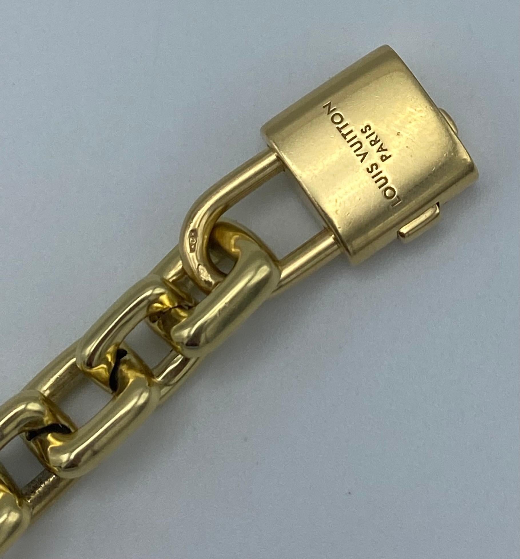 Women's or Men's Vintage Louis Vuitton Yellow Gold Link Bracelet w/ Charms 