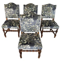 Sedie da pranzo vintage in stile Luigi XIII - Set di 4 pezzi