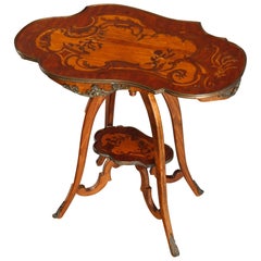 Vintage Louis XIV French Inlaid Marquetry Side Table with Ormolu Mounts