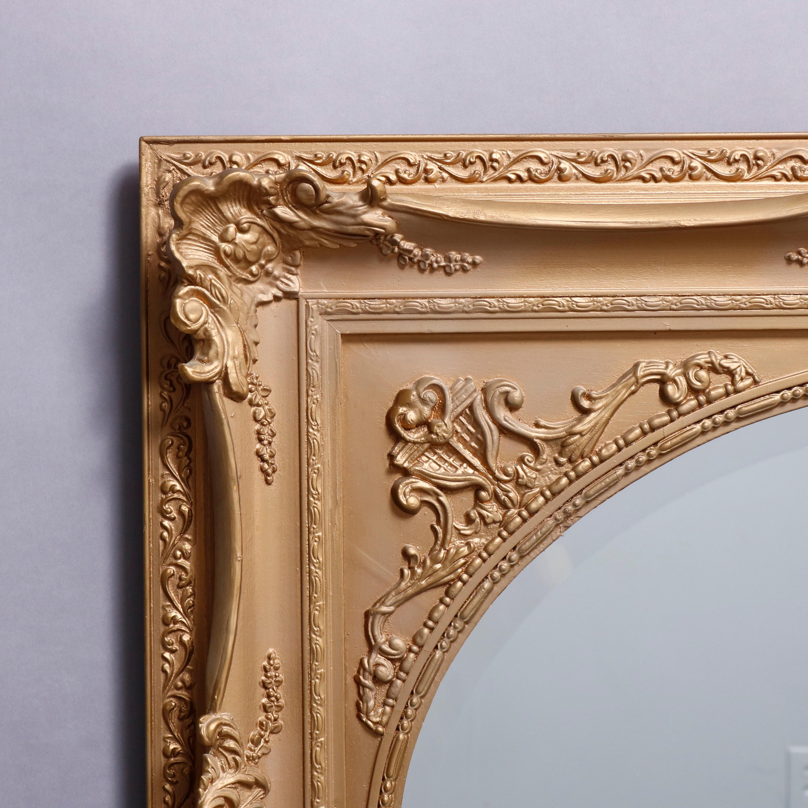 Beveled Vintage Louis XIV Stle J.A. Olson Permaflect Giltwood Wall Mirror, 20th Century For Sale