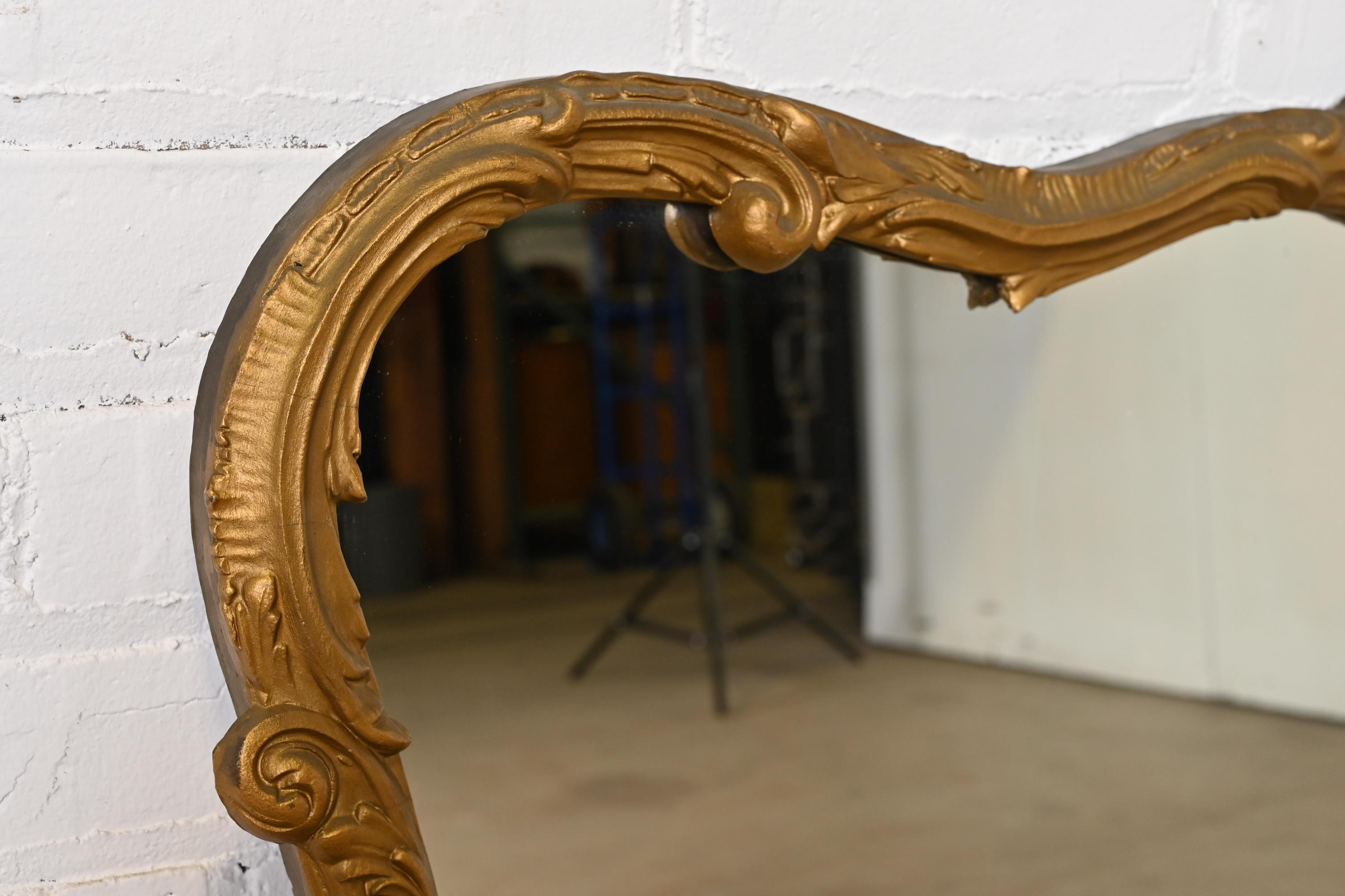 Vintage Louis XV French Rococo Carved Giltwood Framed Wall Mirror 7