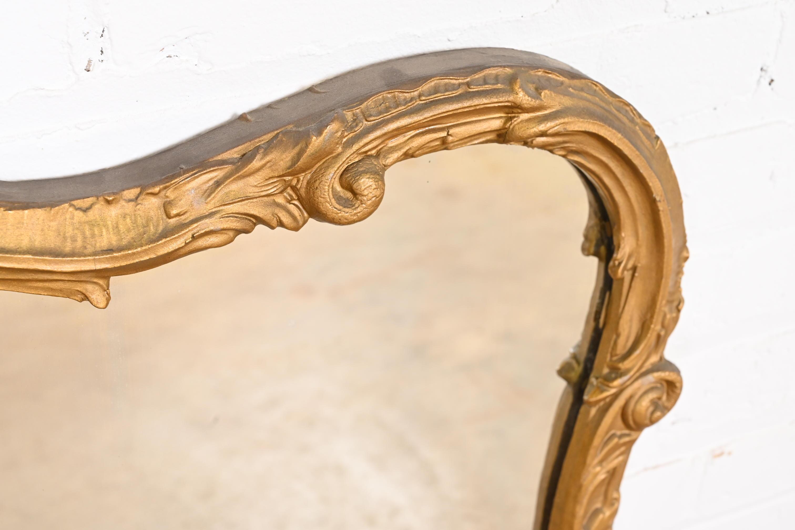 Vintage Louis XV French Rococo Carved Giltwood Framed Wall Mirror 8
