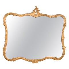 Vintage Louis XV French Rococo Carved Giltwood Framed Wall Mirror