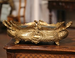 Vintage Louis XV Repousse Bronze Oval Jardinière Center Piece with Zinc Liner
