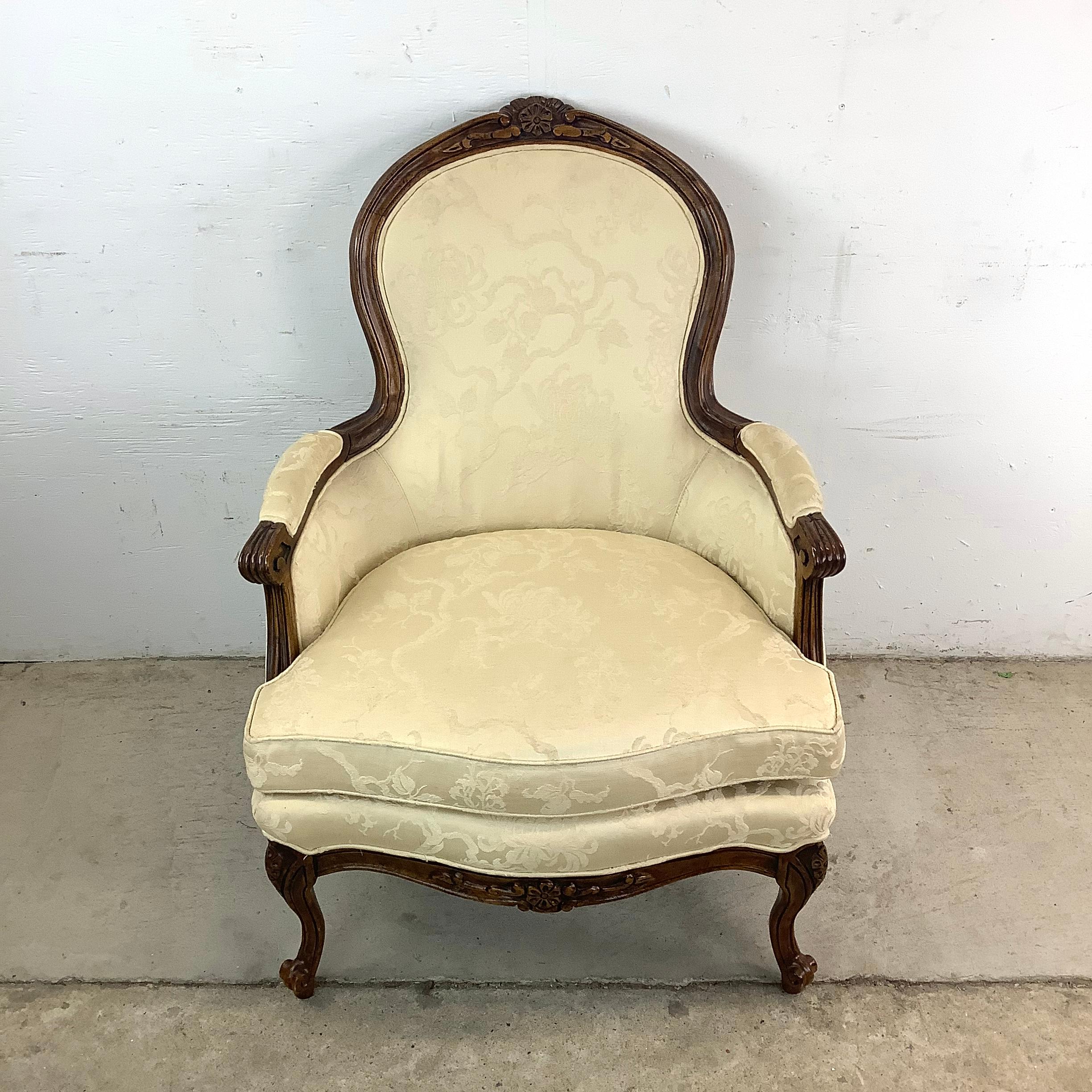 Other Vintage Louis XV Style Bergere Chair by Bernhardt Furniture For Sale