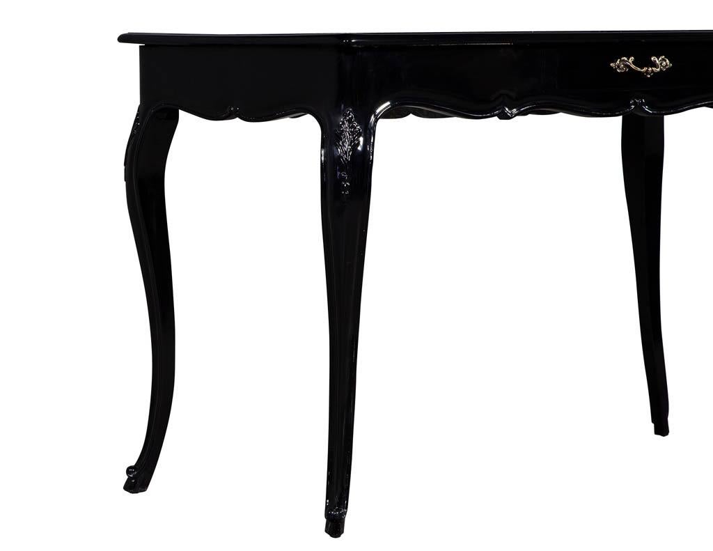 Early 20th Century Vintage Louis XV Style Black Lacquer Desk